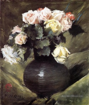 Fleurs aka Roses impressionnisme fleur William Merritt Chase Peinture à l'huile